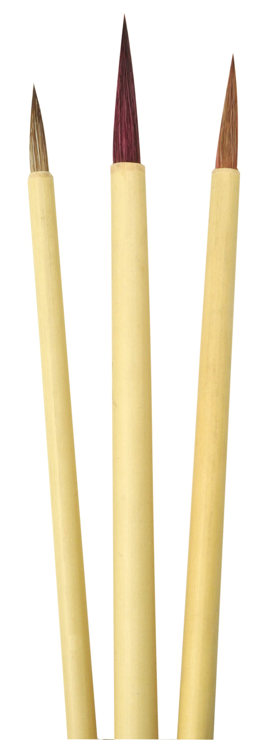 LBAM-3  3 piece natural hair brush set