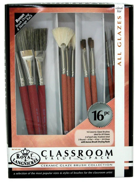 16 Pc Ceramic Glaze Brushes